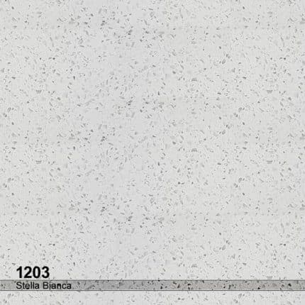 ورق توتم مدل 1203 Stella-Bianca - رنگ سفید با تراشه‌های شیشه‌ای شفاف