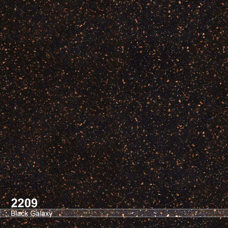 totemQuartz-slab-model-2209-(Black-Galaxy) ورق توتم مدل 2209 Black Galaxy - رنگ مشکی با نقاط ریز و پراکنده سفید یا نقره ای