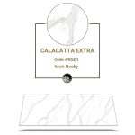 ورق مارمونایت پرو مدل PR501-calacatta extra به رنگ سفید با رگه های طوسی