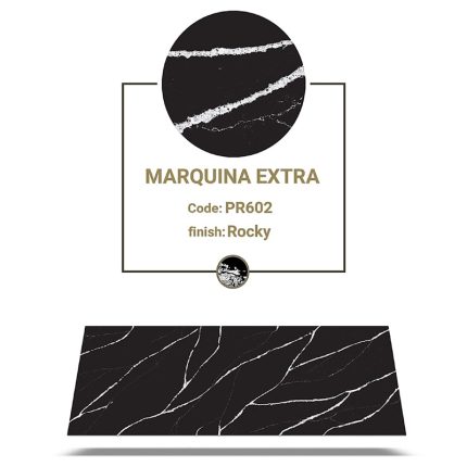 ورق مارمونایت پرو مدل PR602-marquina extra به رنگ مشکی با رگه های بلند سفید