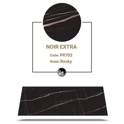 ورق مارمونایت پرو مدل PR702-noir-extra به رنگ مشکی با رگه های سفید
