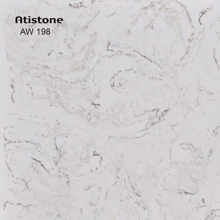 ورق آتیستون مدل AW-198 دارای رنگ زمینه سفید با رگه های طوسی
