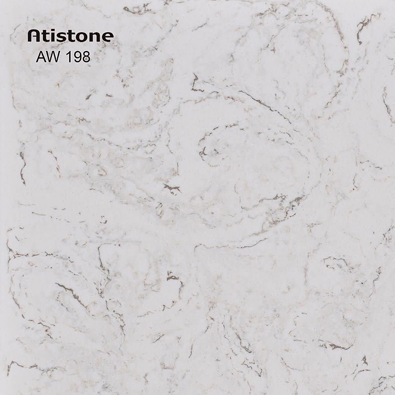 ورق آتیستون مدل AW-198 دارای رنگ زمینه سفید با رگه های طوسی